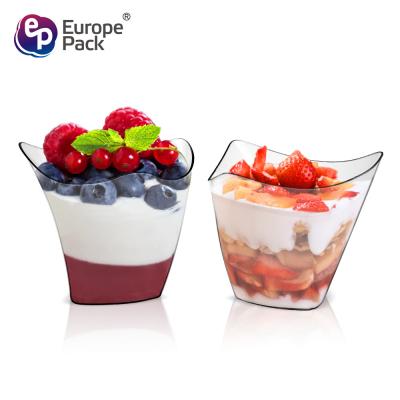 China Food grade plastic clear dessert beverage square cup with good factory price Te koop