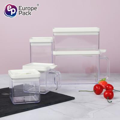 China Transparent spice Jar set plastic seasoning box spice jar with spoon kitchen storage rack spice box for sale