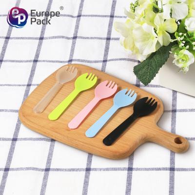 China Plastic Salad Fruit Dessert Forks New Arrival Food Grade Disposable Clear Fork Spoon Te koop