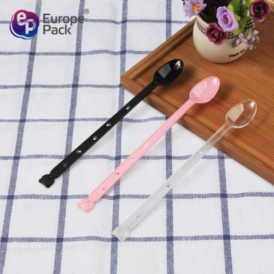 Китай 230mm Long Handle Soda Disposable Hard Plastic Spoon For Ice Cream Desserts Coffee продается