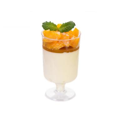 China Wholesale Clear Disposable Long Stem Dessert Pudding Wine Glass,Plastic Champagne Flute Cups Te koop