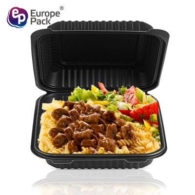 China Eco-friendly high quality biodegradable cornstarch black take away food plastic container for sale