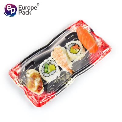 China Factory price cheap 8.5 inch transparent plastic packaging sushi tray for sale