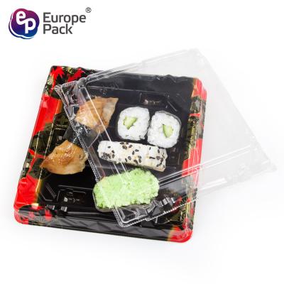 China arrival take away cheap plastic fresh seafood package sushi serving tray Te koop