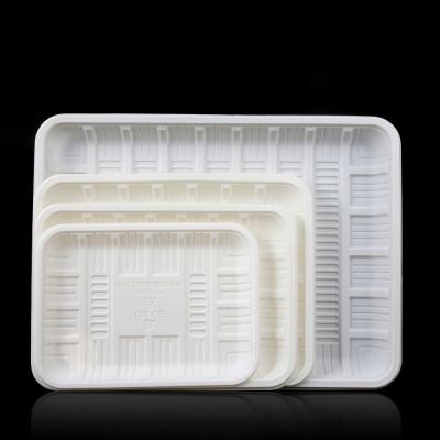 중국 Customized Disposable plastic cornstarch compostable meat trays/food tray/fruit packaging tray for market 판매용