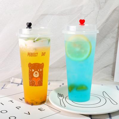 Κίνα Custom gobelets en plastique pp printed disposable packaging cup plastic juice boba tea cups with lids προς πώληση