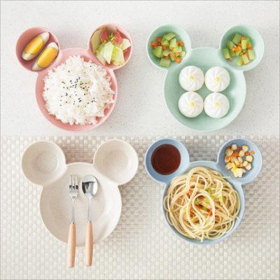 중국 Kid Cartoon Mouse Lunch Box Children Baby Rice Feeding Bowl Plastic Snack Plate Tableware 판매용