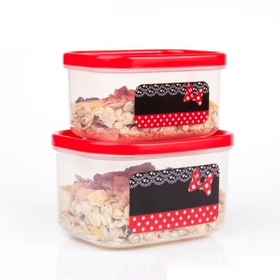 中国 Cartoon plastic air tight seal crisper food storage containers sets with lid for kitchen use 販売のため