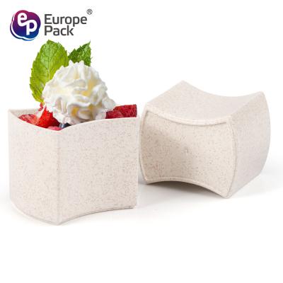 China Alibaba hot sale biodegradable material special shape 66ml dessert cereal cup en venta