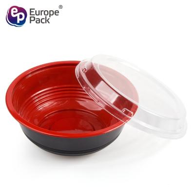 China New products high quality 700ml disposable donburi plastic bowl with lids for sale