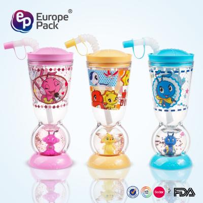 中国 Cartoon Chirdren drinking cup with straw 販売のため