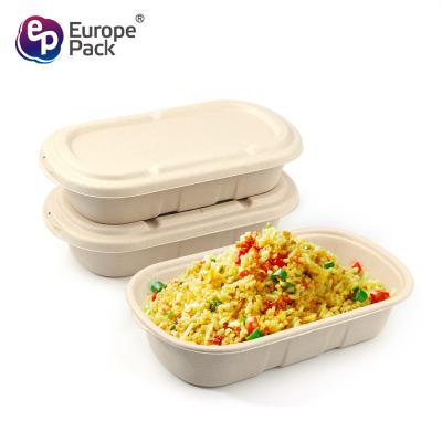 China Compostable Ecofriendly Sugarcane Bagasse Take Away lunch Box Biodegradable Lunch Box Custom Packaging Boxes for sale