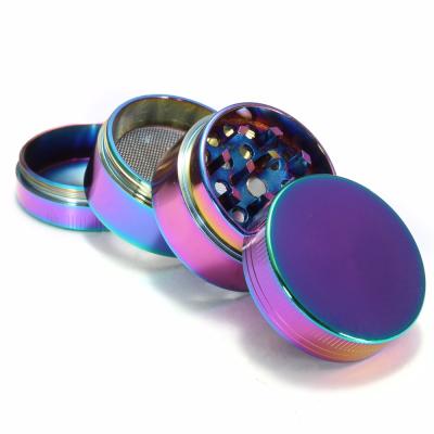 China Wholesale Zinc Alloy Tobacco Weed Herb Tobacco Grinder 40mm Rainbow Weed Grinder Accessories With Custom Logo for sale