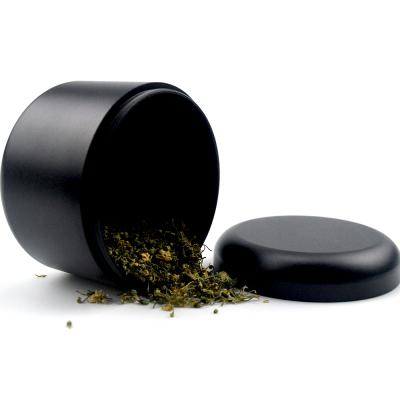 China Cannapuck 2.0 Aluminum Black Premium Design 55mm Herb Grinder Weed Storage CNC Free Custom Logo New for sale