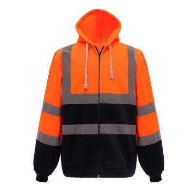 China Anti-Wrinkle Wholesale Mens High Visibility Hooded Pullover Pullover Sweatshirts Safety Reflective Hoodie for sale