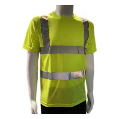 China Breathable Safety Workwear Reflective Clothing Tshirt Yellow Cheap Safety Reflective Polo Shirt for sale