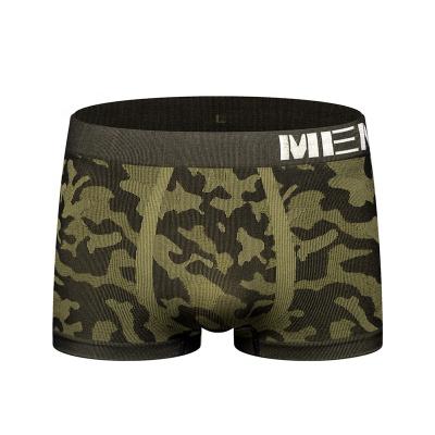 China OEM USA Antibacterial Seamless Spandex Factory Nylon Underwear Men's Boxers Shorts Camouflage Mature Tight Underwear for sale