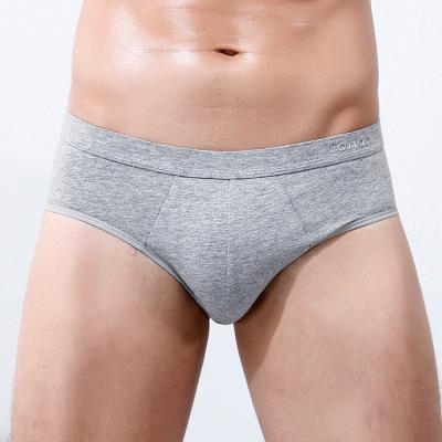 China Dropshipping Custom Men's Solid Color Cotton Breathable Briefs Boxer Spandex Classic Underwear for sale