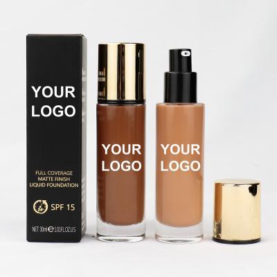 China Concealer Pencil Liquid Foundation Without Logo Brighten Skin Tone Moisturizing Glass Bottle Foundation Concealer Liquid Private Label for sale