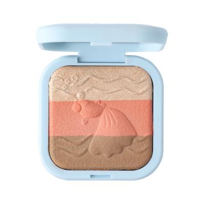 China Sunscreen 3 in 1 Highlighter Bar Blush Makeup Matte Contour Highlighter Rose Tea High Gloss Face Makeup Palette Contour Blush for sale