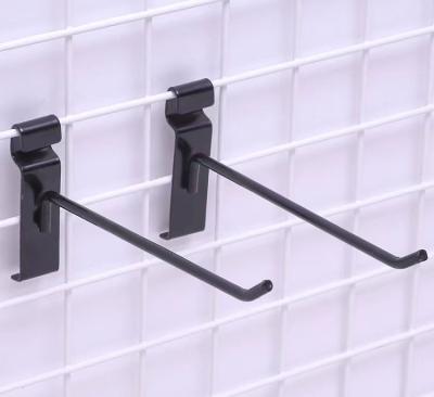 China Supermarket Hanging Chrome Gridwall Mesh Display Hook Two Line With Price Tag Bracket SL-003 for sale