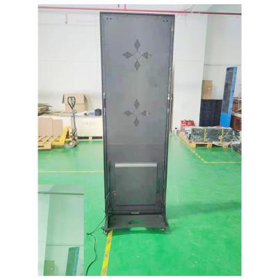 China Indoor p2.5 video/image/text led poster screen mobile led poster frame digital wheels stand advertising digital led poster display for sale