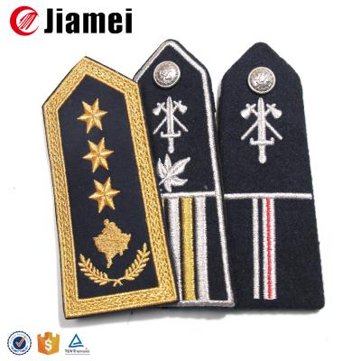 China Custom Wholesale High Quality Embroidery Uniform Epaulet For Uniform Clothing for sale