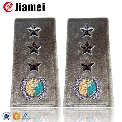 China Custom 3D Garment Accessories Metal Military Badge Military Uniform Rank Epaulet for sale