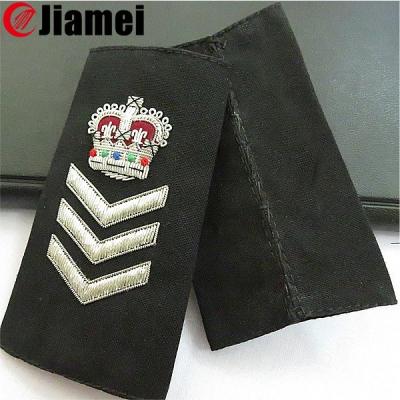 China On/ironed sewn on/adhesive on Merchant's Navy Chief Officers gold bullion epaulets for sale