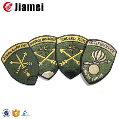 China Sustainable Cheap Custom Vintage Embroidered Iron On Uniform Patch Name Badges for sale