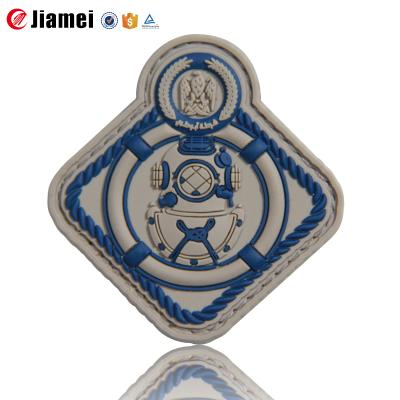 China Nanjing Uniform jiamei Made Angola 3D Integrity Embossed Logo Pvc Rubber Badge for sale