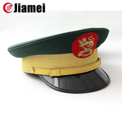 China Good Quality Navy Uniform Custom Military Uniform Officer Peaked Military Caps / Strap Badges for sale