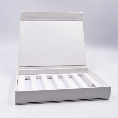 China Cosmetic Luxury Leather Box For Jewelry Skincare Custom Cosmetic Packaging Box With Sponge Insert for sale