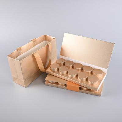 China Biodegradable Customize Logo Paper Cardboard Gift Box With Paper Bag Sets Cosmetic Box Luxury UV Printing Canvas Box for sale