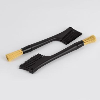 China Durable Dual Use Coffee Machine Brush Cleaner Nylon Espresso Machine Sweep Portable Coffee Tool Cleaning Brush with Long Handle for sale