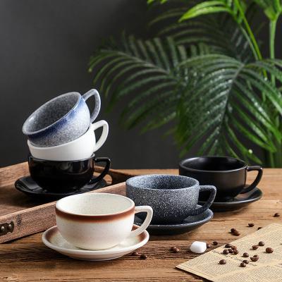 China Viable Wholesalers Coffee Mugs Ceramic Mug With Saucer Set In Small Piece Of Cappuccino Cups Coffee Drawing Cup for sale