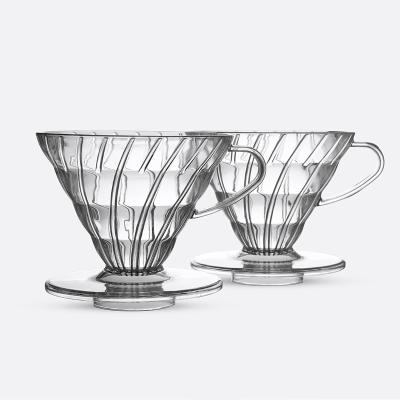 China Modern Plastic V60 Filter Coffee Dripper Dripper Filter Set With Cup Holder Cone Shape Pour Over Coffee Maker for sale