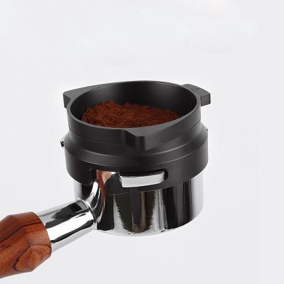 China Factory Price Viable Coffee Powder Dispenser Dosing Ring 54mm Black Espresso Dosing Silver Funnel for sale