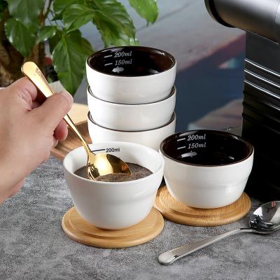 China Viable Tools Coffee Ceramic Coffee Bartender Spoon Stainless Steel Wholesales Cupping Bowl for sale