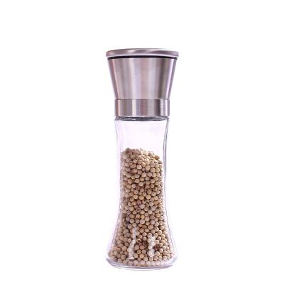 China Viable Hot Selling Home Manual Black Pepper Grinder S304 Stainless Steel Seasoning Bottle Salt Shaker Spice Mill Wholesale for sale