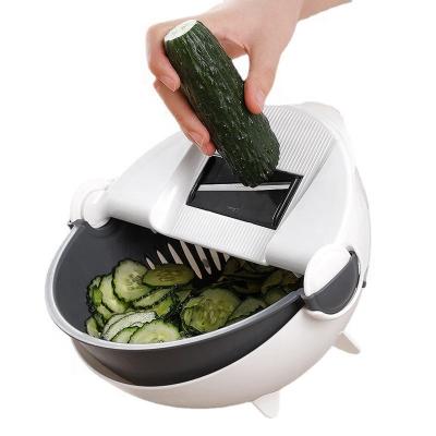 China New Kitchen Multi Viable Functional Peeler Shredder Wet Fruit Drain Basket Blade Cutter Manual 9 In 1 Slicer Grater Vegetable Tools for sale