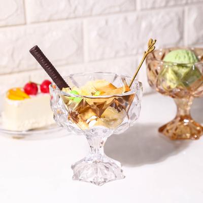 China Viable manufacturer direct sales of foot high dessert bowls ice cream cup glass caviar rolls cocktail cups for sale