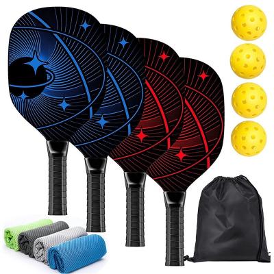 China Customized Hot Sports Customized LOGO Printed Usapa Approve Pickleball Paddles Set Of 2 Rackets With 4 Balls And Carry Bag for sale