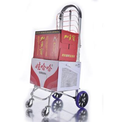 China Lightweight Aluminum Folding Storage 4 Wheels Hand Cart Moving Foldable Aluminum Hand Trolley Handtruck for sale