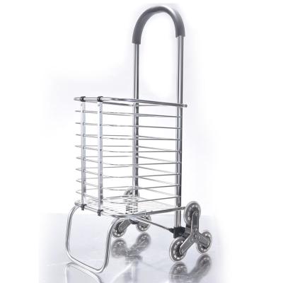 China Lightweight Aluminum Folding Folding Home Staircase Climbing Shopping Cart for sale