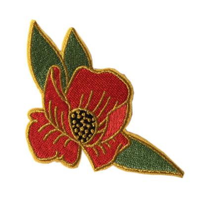 China Factory Wholesale 3D Custom Flower Embroidery Patches Metallic Thread for sale