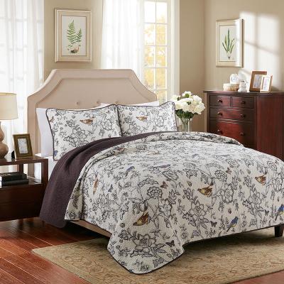 China Sustainable Bed Set Cotton Comforter Cover Set Reactive Print Flower Design Bedding Set for sale