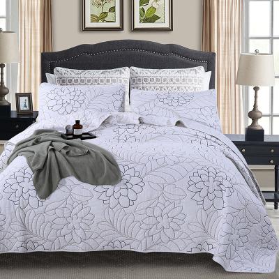 China Low MOQ Sustainable Cotton Bedspread New Arrival Bed Cover Set Comforter Light Bedspread Embroidered Bedspreads For Double Bed for sale