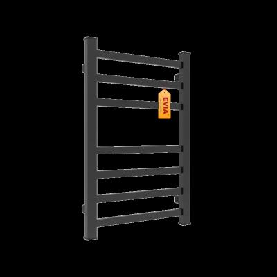 China Wall Mounted Electric Heated Heater EVIA Bathroom Black Towel Rail for sale