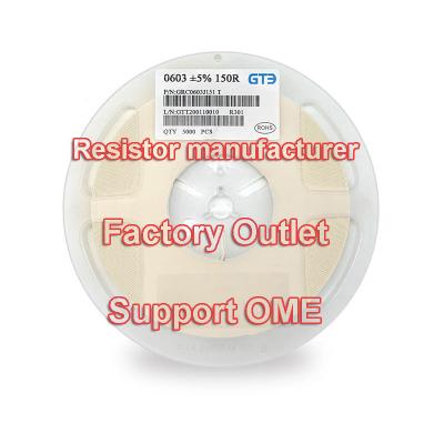 China High quality 0ohm~10ohm NOT DETERMINED 11ohm-560kohm 1Mohm-10Mohm 0201 0402 0603 0805 1206 1210 SMD resistor manufacturer factory in stock for sale